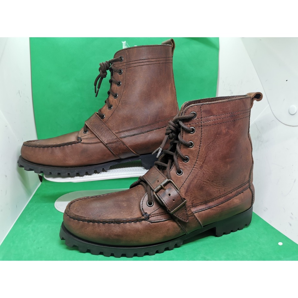 Vintage 70s NUNN BUSH Rager Boot Collection Brown Leather Men's Size 12 M